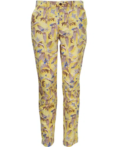 Lords Of Harlech Men's Yellow / Orange Charles Falling Flowers Pant - Sunshine In Yellow/orange