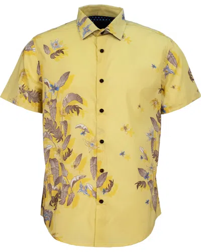 Lords Of Harlech Men's Yellow / Orange George Summertime Shirt - Sunshine In Yellow/orange