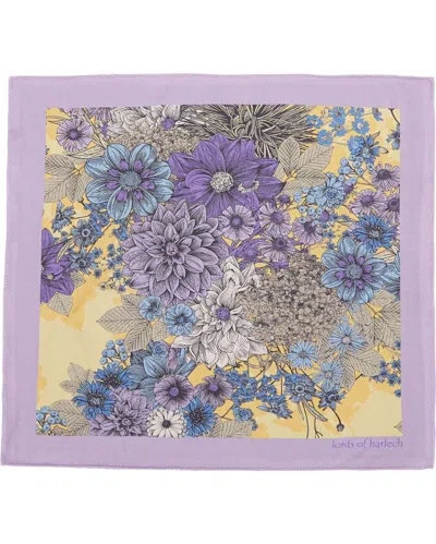 Lords Of Harlech Men's Yellow / Orange Hudson Dream Meadow Merino Handkerchief Pocket Square - Sunshine In Multi