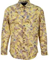 Lords Of Harlech Men's Yellow / Orange Norman Falling Flowers Shirt - Sunshine In Yellow/orange