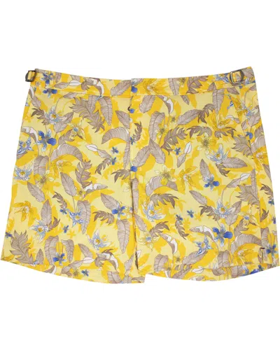 Lords Of Harlech Men's Yellow / Orange Pool Falling Flowers Swim Short - Sunshine In Yellow/orange