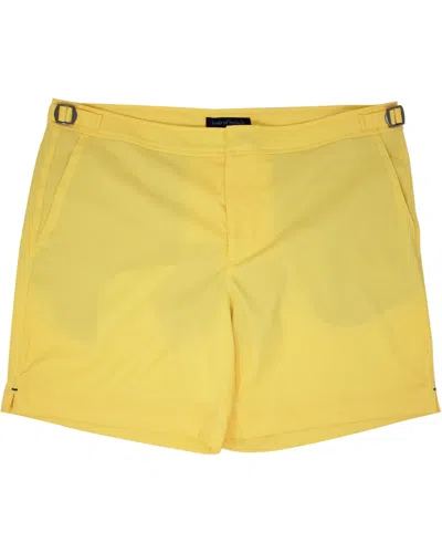 Lords Of Harlech Men's Yellow / Orange Pool Oxford Swim Short - Sunshine In Yellow/orange