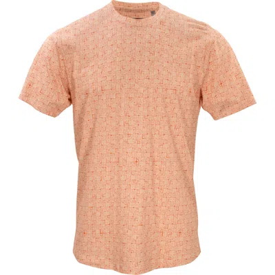 Lords Of Harlech Taylor Parquet Peach Crew Neck Tee In Yellow/orange