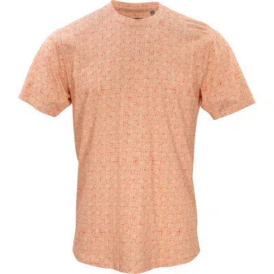 Lords Of Harlech Taylor Parquet Peach Crew Neck Tee In Orange