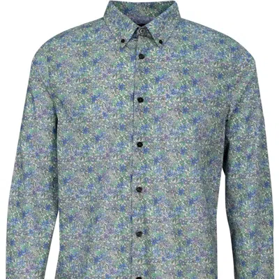 Lords Of Harlech Morris Flower Field Shirt In Blue