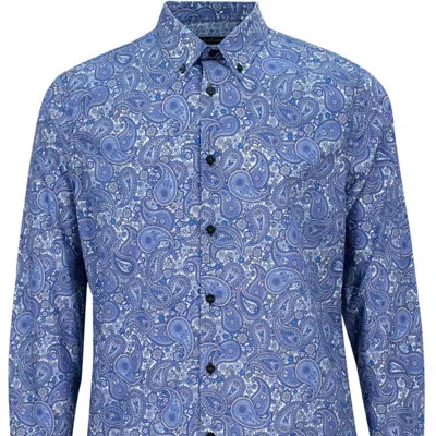 Lords Of Harlech Morris Pow Paisley Shirt In Blue