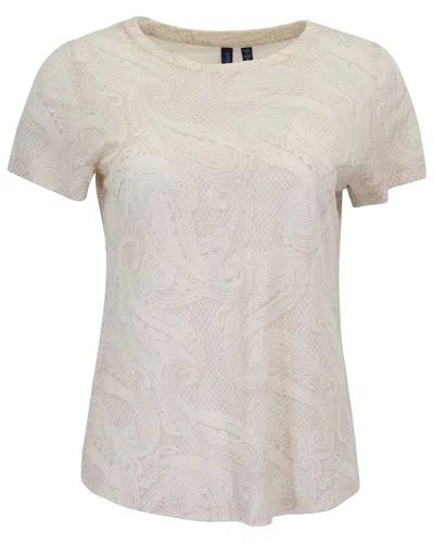 Lords Of Harlech Neutrals Katherine Crochet Ivory Womens Cap Sleeve Top