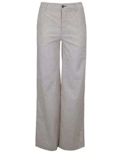 Lords Of Harlech Neutrals Phillis Paisley Explosion Ivory Womens Wide-leg Pant