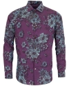 Lords Of Harlech Nicoli Cotton Shirt In Purple