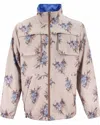 Lords Of Harlech Men's Blue / Brown Pascal Oxford Harmony Reversible Performance Jacket - Pumice In Pink