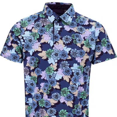 Lords Of Harlech Pietro Snap Floral Polo Shirt In Multi