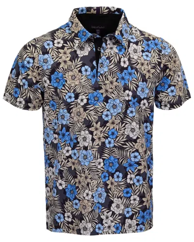 Lords Of Harlech Pietro Tropical Mix Black Mens Knit Polo