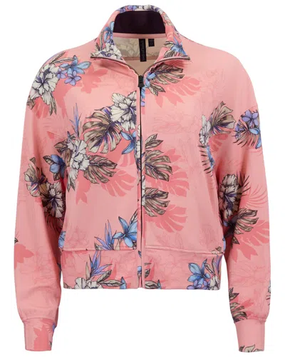 Lords Of Harlech Pink Judy Exotic Floral Coral Womens Cropped Zip Jacket