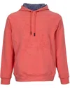 Lords Of Harlech Hank Embossed Floral Hoodie In Pink/purple