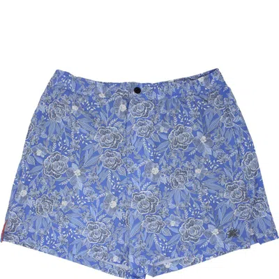 Lords Of Harlech Quack Cutout Floral Swim Short In Blue