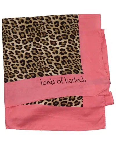 Lords Of Harlech Sapphira Leopard Brown Womens Printed Scarf