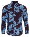 Lords Of Harlech Sawyer Knit Shirt In Blue