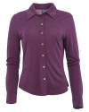 Lords Of Harlech Scarlet Merino Shirt In Purple