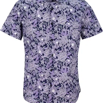 Lords Of Harlech Scott Handcut Floral Shirt In Purple