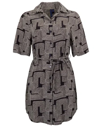 Lords Of Harlech Serena Inter Twine Black Womens Wrap Shirt Dress In Multi