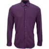 Lords Of Harlech Shawn Merino Shirt In Purple