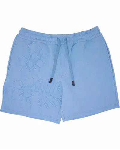 LORDS OF HARLECH SILUS EMBOSSED INTERLOCK SHORTS IN BLUE