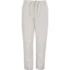 Lords Of Harlech Solid Linen Drawstring Pant In Gray
