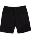 Lords Of Harlech Solid Linen Drawstring Short In Black