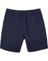 Lords Of Harlech Solid Linen Drawstring Short In Brown