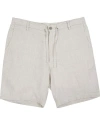 Lords Of Harlech Solid Linen Drawstring Short In Gray