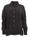 Lords Of Harlech Sophie Silk Oversized Shirt In Black