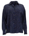 Lords Of Harlech Sophie Silk Oversized Shirt In Blue