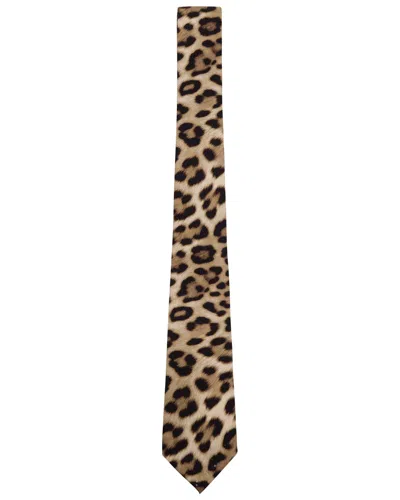 Lords Of Harlech Talia Leopard Brown Womens Printed Tie