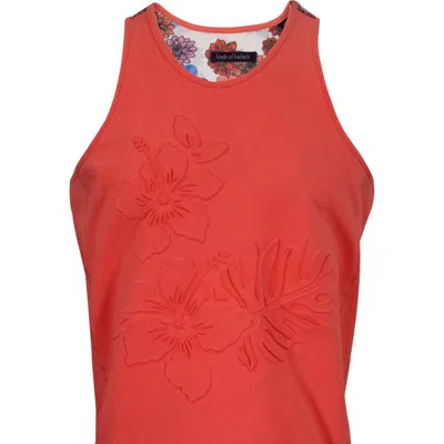 Lords Of Harlech Tedford Embossed Floral Tank In Red