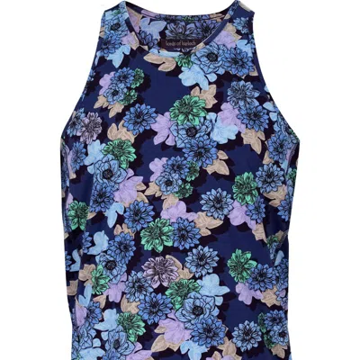 Lords Of Harlech Tedford Snap Floral Tank In Blue