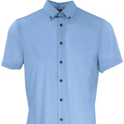 Lords Of Harlech Todd Knit Shirt In Blue