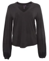 Lords Of Harlech Val Long Sleeve V-neck Shirt In Black