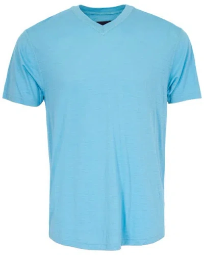 Lords Of Harlech Victor Extra Fine Merino Wool V-neck Shirt In Blue