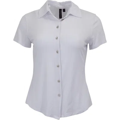 Lords Of Harlech White Womens Printed Button-up Shirt