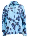 Lords Of Harlech Sophie Silk Oversized Shirt In Blue
