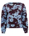 Lords Of Harlech Women's Purple Clara Serious Floral Oversized Crewneck Sweatshirt - Plum In Multi
