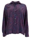 Lords Of Harlech Sophie Silk Oversized Shirt In Purple