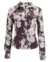 Lords Of Harlech Women's Stephanie Serious Floral Shirt - Black In Multi