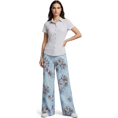 Lords Of Harlech Womens Lillian Wide Leg Linen Pant In Blue