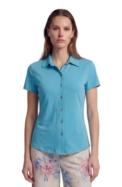 Lords Of Harlech Womens Shelley Short Sleeve Shirt In Blue