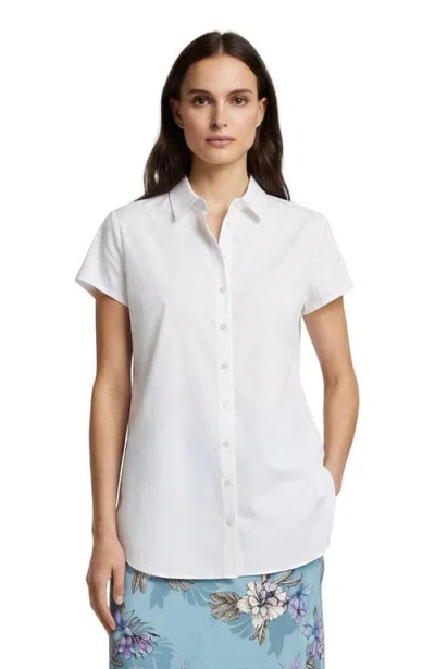 Lords Of Harlech Womens Short Sleeve Linen Shirt In Animal Print