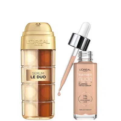 L'oréal Paris Age Perfect Serum Le Duo 30ml & True Match Tinted Serum 30ml Bundle (various Shades) - 4 Light Mediu