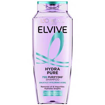 L'oréal Paris Elvive Hydra Pure 72h Purifying Shampoo With Hyaluronic & Salicylic Acids For Oily Sca
