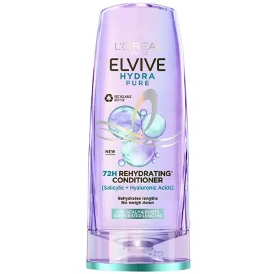 L'oréal Paris Elvive Hydra Pure 72h Rehydrating Conditioner With Hyaluronic And Salicylic Acids 400ml In White