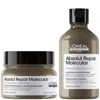 L'oreal Professionnel Absolut Repair Molecular Shampoo 300ml And Rinse-off Mask 250ml Set For Damaged Hair